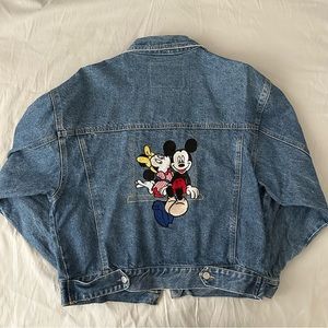 Vintage denim jacket with Mickey and Minnie